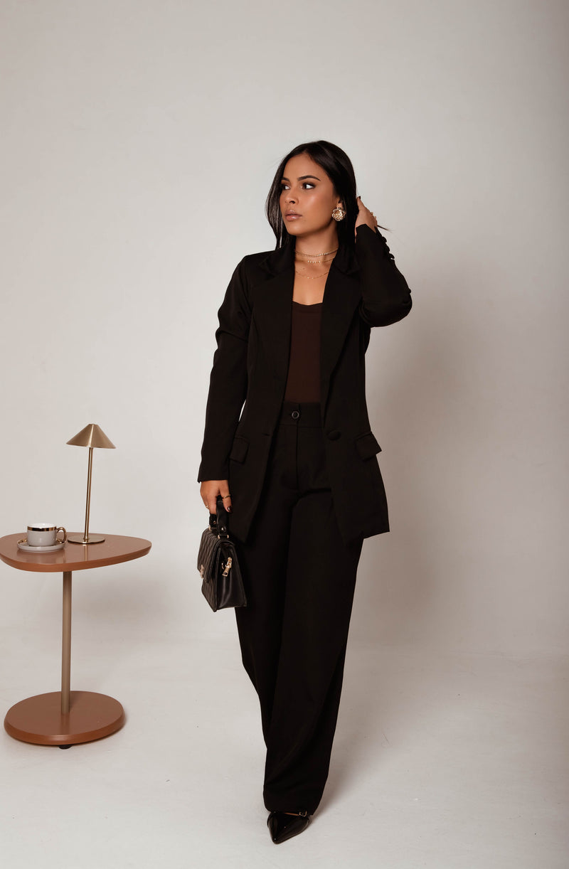 Blazer Feminino Modelo Maxi Premium - gola tradicional