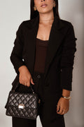 Blazer Feminino Modelo Maxi Premium - gola tradicional