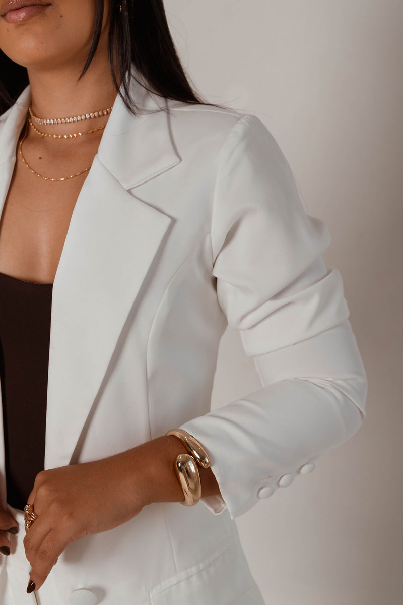 Blazer Feminino Modelo Maxi Premium - gola tradicional